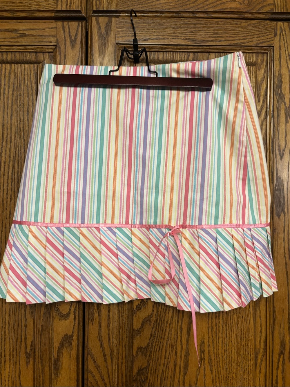 RW&CO size 4 Pastel Multi-Stripe Pleated Hem Skirt